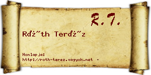 Róth Teréz névjegykártya